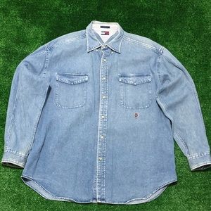 Vintage 90’s Tommy Hilfiger Blue Jean Denim Shirt